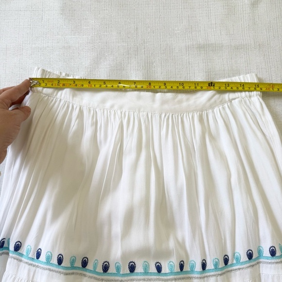 Boston Proper Mirror Embellished And Embroidered Maxi Skirt White Sise M NWOT - Picture 6 of 12